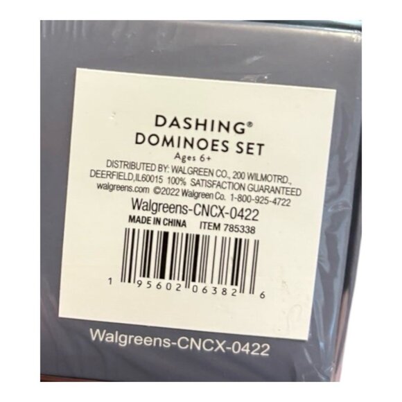 New Walgreens Dominoes Set 28 Wooden Tiles With Storage Box & Instructions - Picture 2 of 2